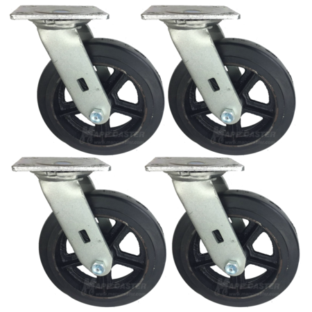 MAPP CASTER 8" Rubber Wheel Caster Set for Drywall & Sheet Rock Dollies 146RIRB820S-4